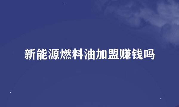 新能源燃料油加盟赚钱吗
