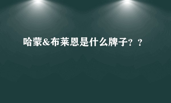 哈蒙&布莱恩是什么牌子??