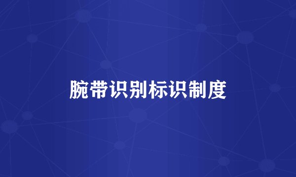 腕带识别标识制度