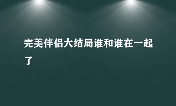 完美伴侣大结局谁和谁在一起了