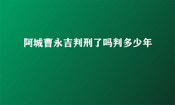 阿城曹永吉判刑了吗判多少年