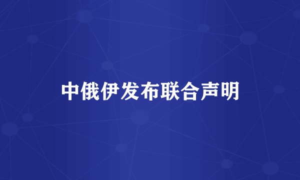 中俄伊发布联合声明
