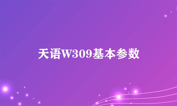 天语W309基本参数