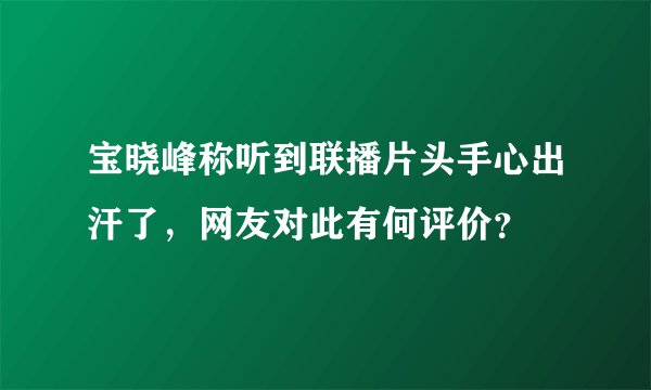 宝晓峰称听到联播片头手心出汗了,网友对此有何评价?