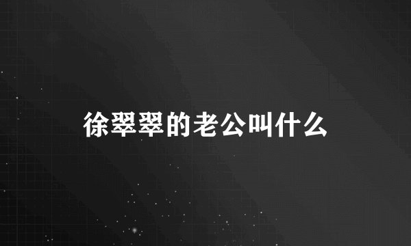 徐翠翠的老公叫什么