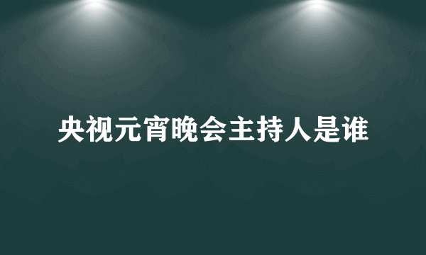 央视元宵晚会主持人是谁