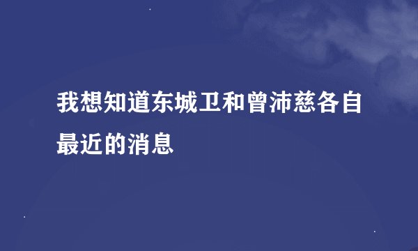 我想知道东城卫和曾沛慈各自最近的消息