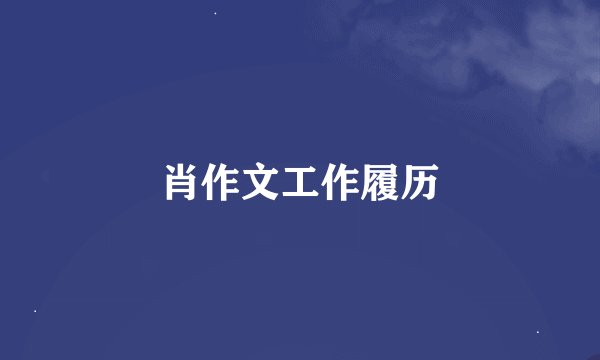 肖作文工作履历