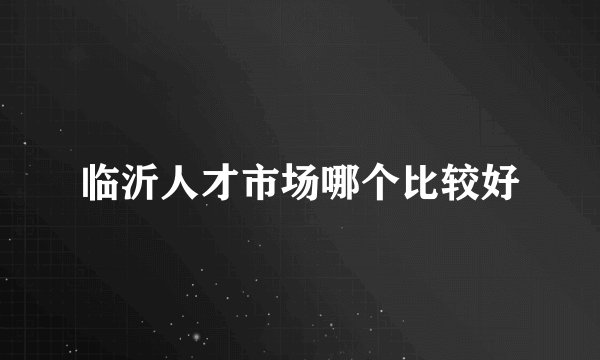 临沂人才市场哪个比较好