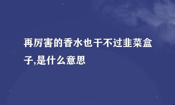 再厉害的香水也干不过韭菜盒子,是什么意思