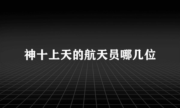 神十上天的航天员哪几位