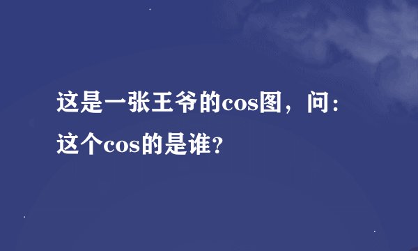 这是一张王爷的cos图，问：这个cos的是谁？