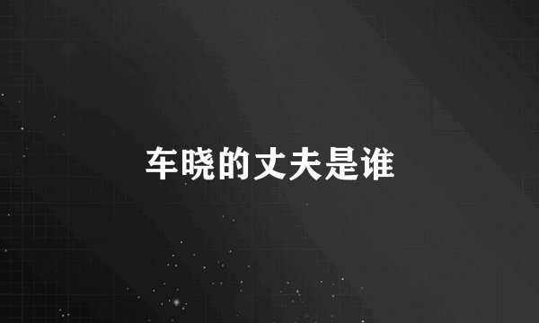 车晓的丈夫是谁