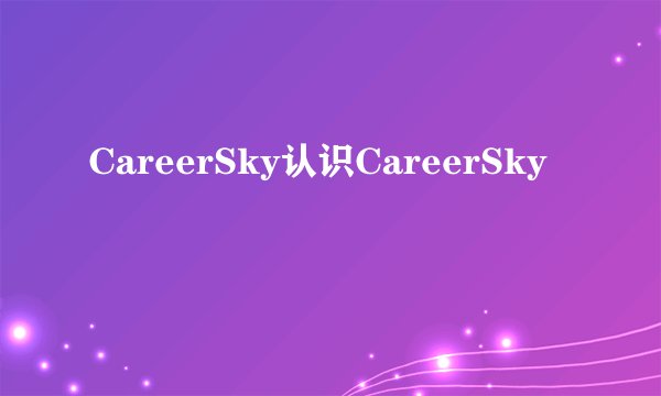 CareerSky认识CareerSky