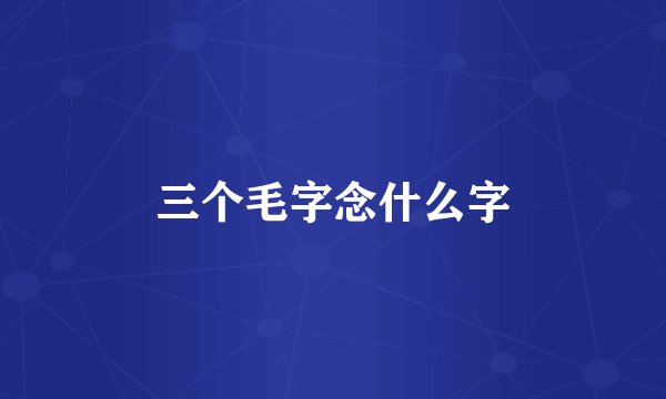 三个毛字念什么字