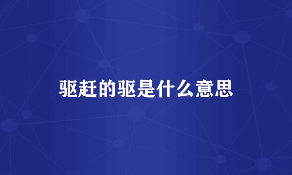 驱赶的驱是什么意思