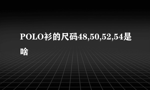 POLO衫的尺码48,50,52,54是啥
