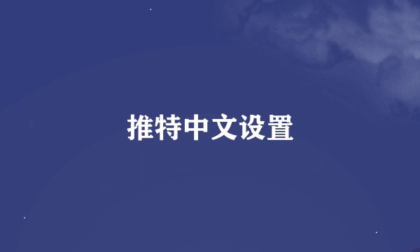 推特中文设置