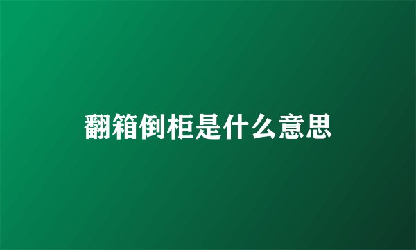 翻箱倒柜是什么意思