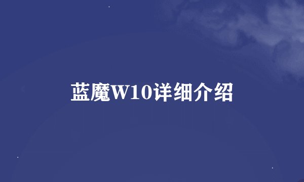 蓝魔W10详细介绍