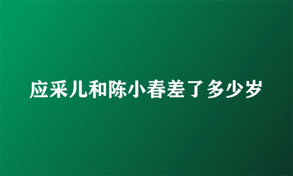 应采儿和陈小春差了多少岁