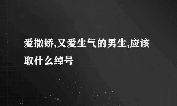 爱撒娇,又爱生气的男生,应该取什么绰号