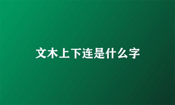 文木上下连是什么字