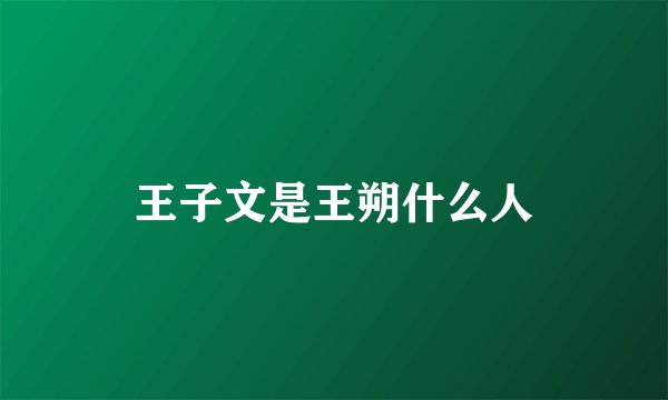 王子文是王朔什么人