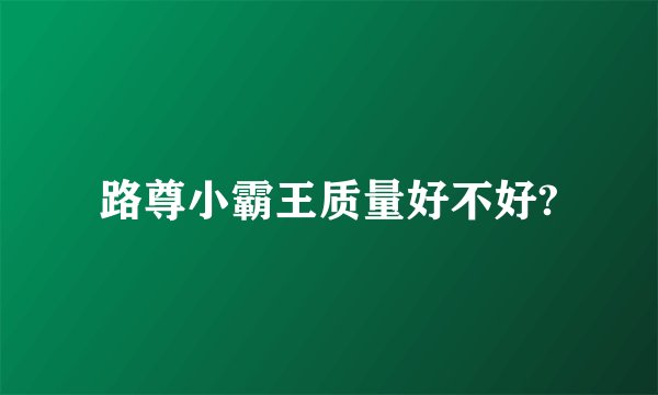 路尊小霸王质量好不好?