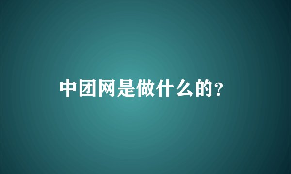 中团网是做什么的？