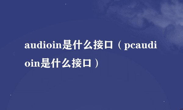 audioin是什么接口（pcaudioin是什么接口）