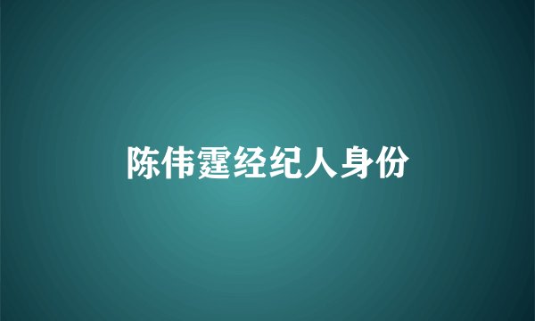 陈伟霆经纪人身份