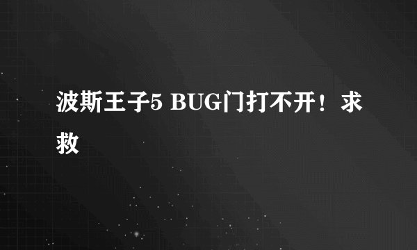 波斯王子5 BUG门打不开！求救