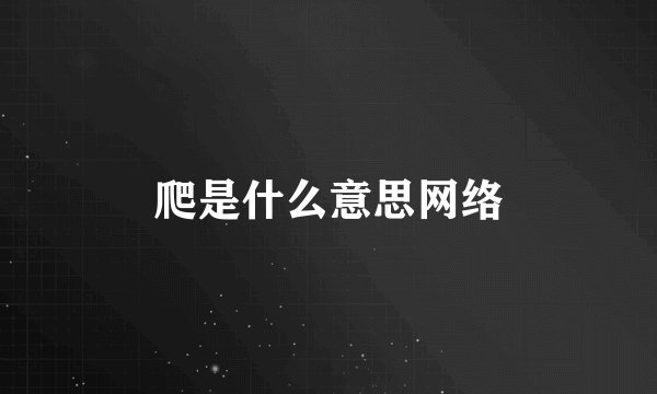 爬是什么意思网络