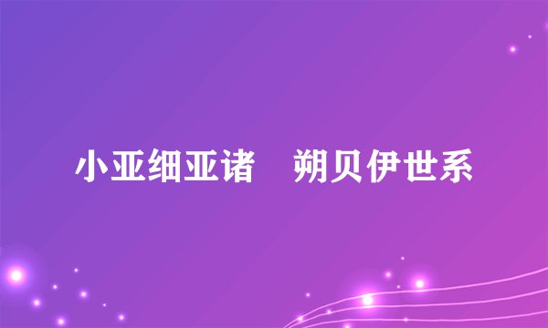 小亚细亚诸宊朔贝伊世系
