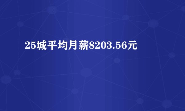 25城平均月薪8203.56元