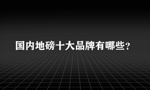 国内地磅十大品牌有哪些？