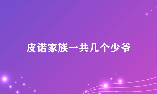 皮诺家族一共几个少爷
