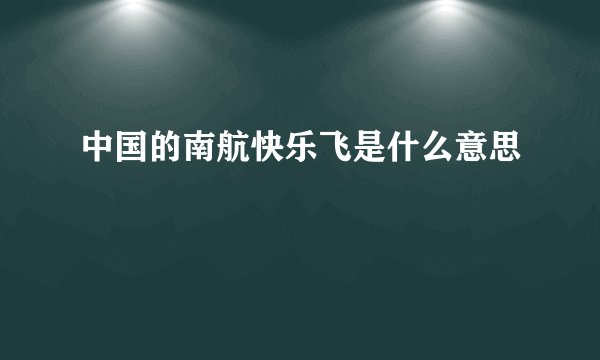 中国的南航快乐飞是什么意思