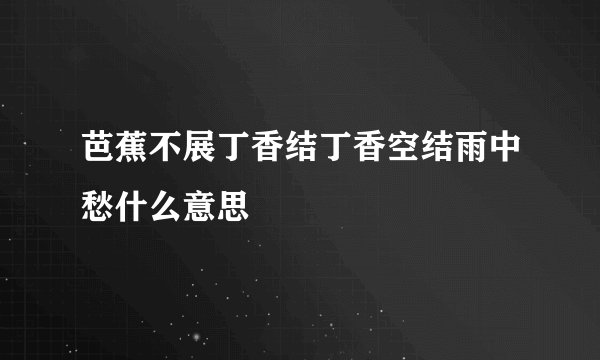 芭蕉不展丁香结丁香空结雨中愁什么意思