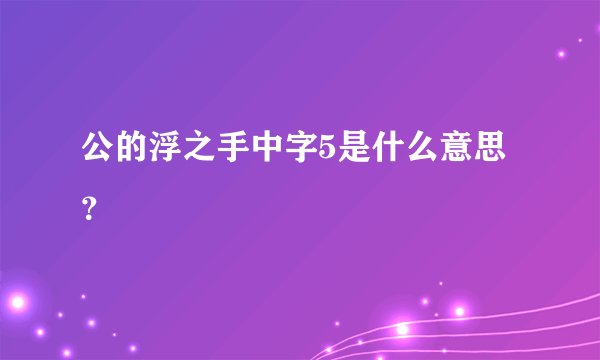 公的浮之手中字5是什么意思？