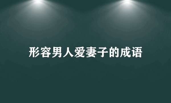 形容男人爱妻子的成语