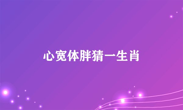 心宽体胖猜一生肖