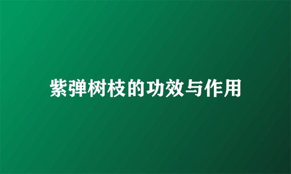 紫弹树枝的功效与作用
