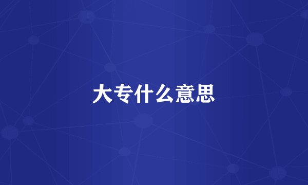 大专什么意思