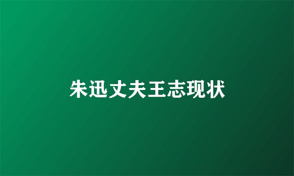 朱迅丈夫王志现状