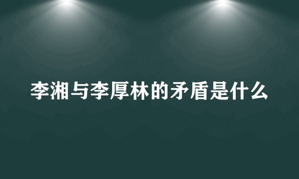 李湘与李厚林的矛盾是什么