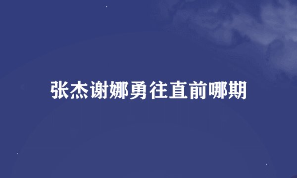 张杰谢娜勇往直前哪期