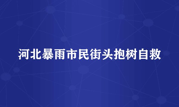 河北暴雨市民街头抱树自救