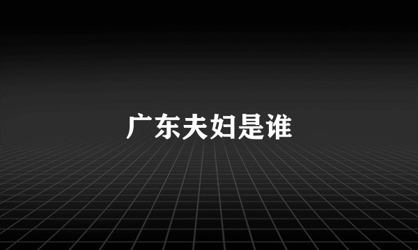 广东夫妇是谁
